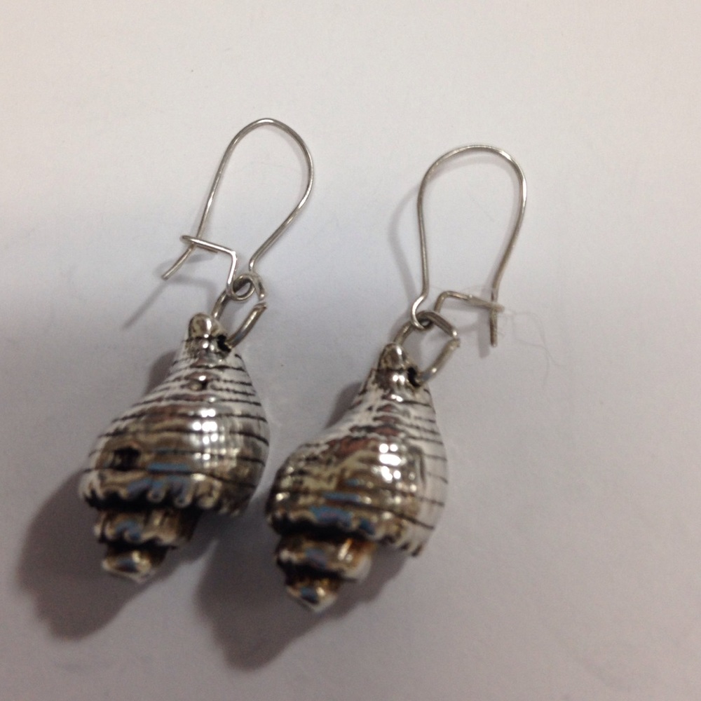 COPY - Sterling Silver Sea Shell Dangle Earrings